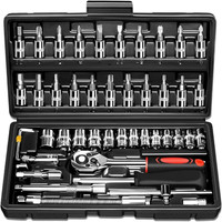 shoparam 46 in 1 Pcs Tool Kit with Screwdriver & Socket Set Vehicle Tool Kit