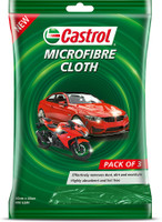 Castrol Microfiber Vehicle Washing  Cloth(Pack Of 3, 400 GSM)