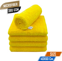 SOFTSPUN Microfiber Vehicle Washing  Cloth(Pack Of 5, 380 GSM)