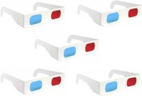 RingTel 5 Pc. Anaglyph 3D Paper Video Glasses(Red, Blue)