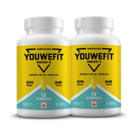 YouWeFit Omega-3 Fish Oil | 1000mg Daily Strength Fish Oil Capsules | No Fishy Burps(2 x 60 Capsules)