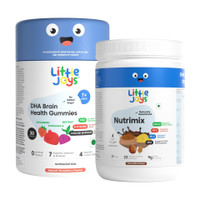 Little Joys Brain Development Kit for Kids 7-12 Years | Nutrimix 350g & Brain Gummies(2 x 1 No)
