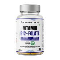 NATURALTEIN Vitamin B12 + Folate 60 Caps | Energy, Brain & Heart Support(60 Capsules)