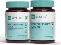 HEALTHKART HK Vitals Multivitamin + Fish Oil (30N tabs+ 30N Softgel caps), 2 Piece(s)/Pack(60 No)