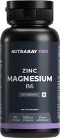 Nutrabay Pro Zinc Magnesium with Vitamin B6 (ZMA), Restful Sleep, Relief Stress & Anxiety(60 Tablets)