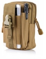 NIRVA Multi-Purpose Outdoor Tactical Waist Bag Water Resistant Outdoor Sport Travel Pouch EDC Molle Belt Waist Pouch Security Purse Waist Belt Bag(Beige)