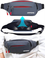 VRPRIME Unisex Crossbody Waist Bag, Multi-Pocket Lightweight, Durable Compact Fanny Pack(Grey)