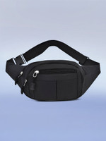 Classic Carryalls fanny pack bum travel passport holder chest phone money holder waist bag(Black)