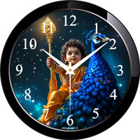 TrendsTube Analog 25 cm X 25 cm Wall Clock(Black, With Glass, Standard)