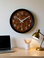TrendsTube Analog 25 cm X 25 cm Wall Clock(Black, With Glass, Standard)