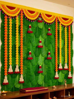 Wilnercrown Wedding Pooja Decoration Curtain Backdrop Decoration , Size 5x5(Multicolor)