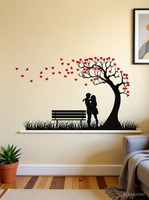 Wallzone Love Couple Tree Large Vinyl Wallsticker(60 cm X 121 cm, Multicolor)