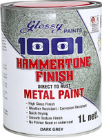 1001 Hammertone Finish Metallic Paint for Almirah & Metal Dark Grey Enamel Wall Paint(1 L)