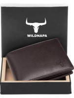 WILD NAPA Men Brown Genuine Leather Wallet(8 Card Slots)