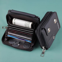 Watch Star Men & Women Casual, Formal Black Genuine Leather Card Holder(9 Card Slots)
