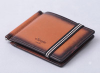eXcorio Men Travel Tan Genuine Leather Money Clip(8 Card Slots)