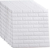 wewell 79 cm x 77 cm Waterproof Decorative Vinyl Wallpaper(White, Pack of 10)