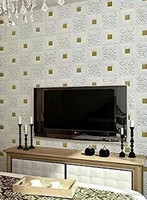INDO MART 70 cm x 70 cm Architecture Embossed Wallpaper(White)
