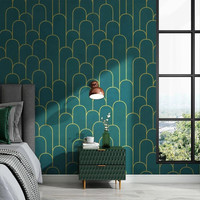 FOKRIM 300 cm x 45 cm Waterproof Decorative Vinyl Wallpaper(Green)