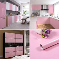SUPERFAB 167.64 cm x 55.88 cm Waterproof Decorative Vinyl Wallpaper(Pink)