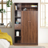 GUDSMITH Engineered Wood 2 Door Wardrobe(Finish Color - Columbian walnut, Knock Down)