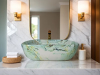 LOFINA Premium Ceramic vessel Sink Which Gives Look To your Home Table Top Wash Basin JSD 1026(L45xW32.5xH12.5Cm) Very Stylish Bathroom Luxury Ceramic Wash Basin Table Top Basin(Multicolour)