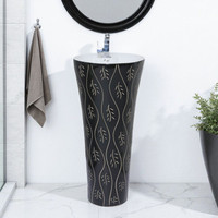 clayplus EXCLUSIVE TM SERIES'S PREMIUM GRADE CERAMIC PEDESTAL WASH BASIN Pedestal Basin(MATTE BLACK, WHITE)