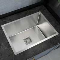 Goonj HANDMADE Stainless Steel Kitchen Sink with Steel Waste Coupling 21 x 18 Inch Stainless Steel Kitchen Sink With Single Bowl Vessel Sink(Silver)