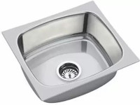 rencho Sound Proof Super Quality Kitchen Sink Stainless Steel Kitch Sink_15" X 12" Inch Under Counter Basin(Steel)