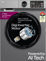 Godrej 9 kg 5 Star, AI Tech, Steam Wash Fully Automatic Front Load Washing Machine with In-built Heater Grey(WFEON CEL 9014 IEBT SLSR)