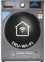 MOTOROLA 10.5 kg Smart Wi-Fi Enabled Enabled Steam Wash Inverter Technology Fully Automatic Front Load Washing Machine with In-built Heater Grey(105FLIWBM5S)
