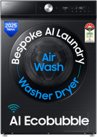Samsung 12/7 kg Washer with Dryer 5 Star, AI EcoBubble, AI Wash, AI Control, AI Energy Mode, Air Wash, Super Speed, Hygiene Steam, Wi-Fi, Digital Inverter with In-built Heater Black(WD12FB8B94GBTL)