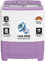 Godrej 8 kg with Tri-Roto Scrub Pulsator Washing Machine Semi Automatic Top Load White, Pink(WSEDGE 80 5.0 TN3 M LVDR)