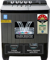 Voltas Beko 10 kg Semi Automatic Top Load Washing Machine Black, Grey(WTT100UPA/BKSS)
