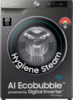 Samsung 9 kg 5 Star, Eco Bubble Technology with Super Speed, AI Control , Wi-Fi Enabled , Digital Inverter Motor,Hygiene Steam, Fully Automatic Front Load Washing Machine with In-built Heater Black(WW90T604DLN1TL)