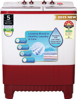 TCL 10 kg 5 Star with Extra Powerful Motor, Magic Filter and Fast Dry Semi Automatic Top Load Washing Machine Red(TWT100-P103PW)