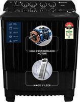 MOTOROLA 8 kg 5 star rating Midnight Series Semi Automatic Top Load Washing Machine Black(MTSA805NNNDB)