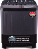 Voltas Beko by A Tata Product 9 kg washing machine with Soft Closing door, Water proof IPX4 protection, Special Pulsator and Double Waterfall Semi Automatic Top Load Black, Grey(WTT90UDX/BKGR4KGTD)
