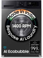 Samsung 12 kg 5 Star, AI Ecobubble, Super Speed, Wi-Fi, Hygiene Steam, Digital Inverter Motor Fully Automatic Front Load Washing Machine with In-built Heater Black, Grey(WW12DG5B24AXTL)