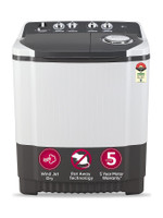 LG 7 kg 5 Star with Wind Jet Dry, Collar Scrubber and Rust Free Plastic Base Semi Automatic Top Load Washing Machine Grey, White(P7020NGAZ)