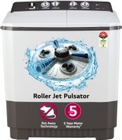 LG 10 kg 5 Star Semi Automatic Top Load Washing Machine Grey, White(P1040RGAZ)