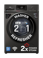 IFB 9 kg with 9 Swirl Wash, 2x Power Steam, 30 Min Steam Refresh Program, Eco Inverter Motor, WiFi Enabled, DeepClean Powered by Ai Fully Automatic Front Load Washing Machine with In-built Heater Black(EXECUTIVE OXN 9014 CMS)
