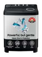 Samsung 8 kg 5 Star, Air Turbo Drying Semi Automatic Top Load Washing Machine Black, Grey(WT80C4200GG/TL)
