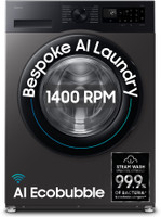 Samsung 12 kg 5 Star, AI Ecobubble, Super Speed, Wi-Fi, Hygiene Steam, Digital Inverter Motor Fully Automatic Front Load Washing Machine with In-built Heater Black, Grey(WW12DG5B24AXTL)