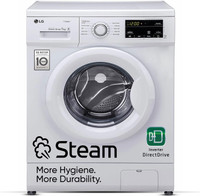LG 7 kg 5 Star with Steam, Inverter Direct Drive Technology, 6 Motion Direct Drive, Touch Panel and 1200 RPM Fully Automatic Front Load Washing Machine with In-built Heater White(FHM1207SDW)