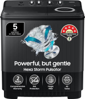 Samsung 9.5 kg 5 star,Air Turbo Drying Semi Automatic Top Load Washing Machine Black, Grey(WT95A4260GD/TL)