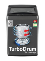 LG 8 kg 5 Star, Smart Inverter Technology, TurboDrum, Smart Diagnosis with Soft Closing Door Fully Automatic Top Load Washing Machine Black(T80VBMB4Z)