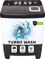 InnoQ 10 kg | Turbo Wash | Buzzer | Wheels | Turbo Jet Dryer | Magic Filter | Lint Filter Semi Automatic Top Load Washing Machine Black(10-TURBO-EXL-WB)