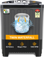 VW 7.5 kg Semi Automatic Top Load Washing Machine Black, Grey(AquaSpin0075P)