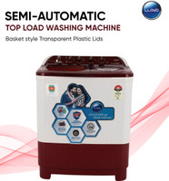 Lloyd by Havells 8.5 kg �|1300 RPM|Soak Function|4 Wash Programs|Memory Back-up| Magic Filter| Wash Basin Design Lids Semi Automatic Top Load Washing Machine Red, White(LWMS85RDB)